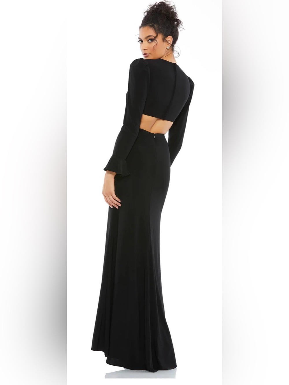 Mac Duggal Black Long-Sleeve Cutout Evening Gown #67644 - Picture 8 of 12